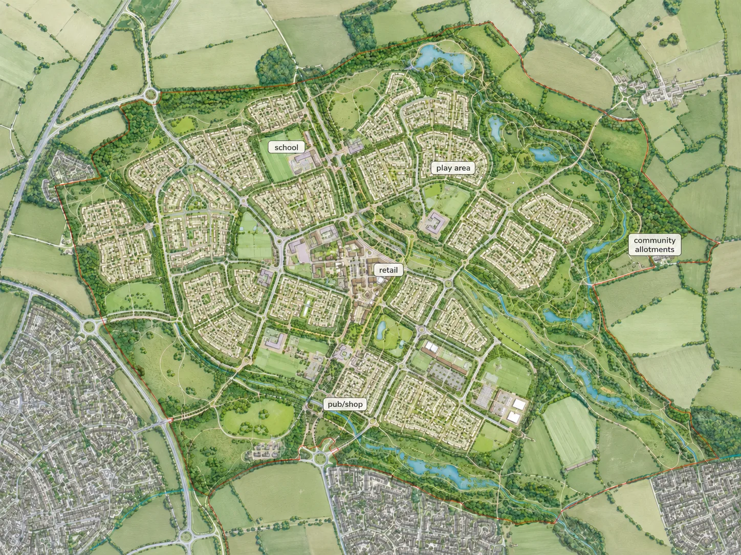 Illustrative masterplans and plans